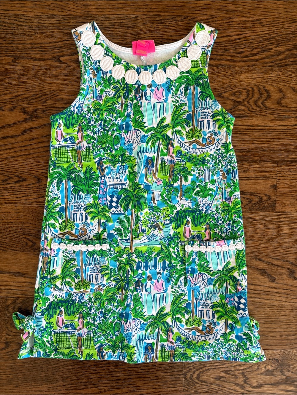 Lilly Pulitzer Girls Green Blue Pink Tropical Print Dress